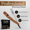 Facn Razors Professional Wooden Straight Edge Barber Razor with 5 DE Blades and Leather Case view 2