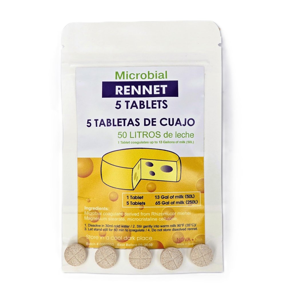 5 x Cuajo TITANIUM RENNET Tablets For any type of cheese 5 TABLETS FOR 250L OF MILK