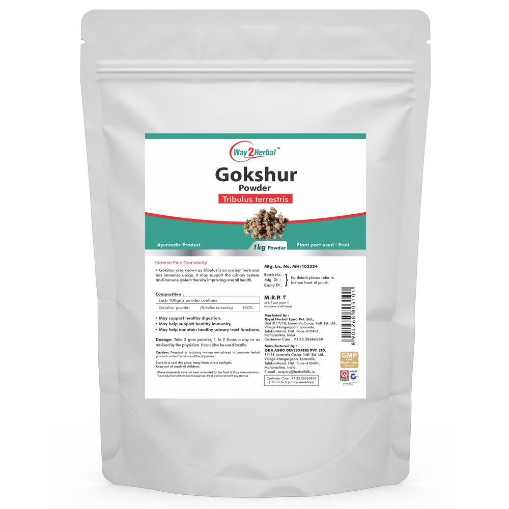 Way2Herbal Gokshur Powder 1 Kg (1 Kg Pack of 1)