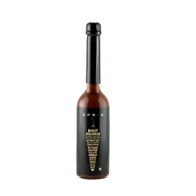 S P R I G Bhut Jolokia Sauce - Made with World's Hottest Ghost Peppers (75, 000 SHU, Vegan, 120 gms)