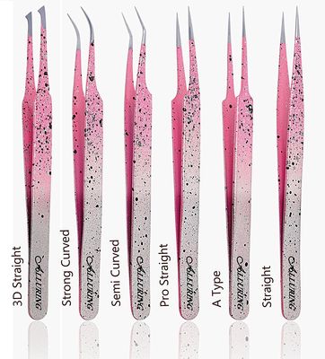 Alluring Ombre Silver Pink with Black Speckles Tweezers