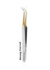 Alluring Chrome with Gold Tip Tweezers for Eyelash Extension - Strong Curve view 1