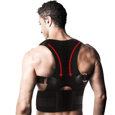 10PCS Magnets Back Support Belt for Posture Correction and Back Pain Support - UNISEX by Aofit (L, Black)