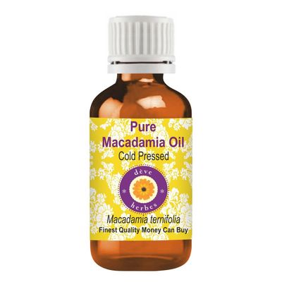 Deve Herbes Pure Macadamia Oil (Macadamia ternifolia) | Cold Pressed | Natural | Undiluted | For Diluting Essential Oils | For Skin & Massage | Men & Women | 15ml