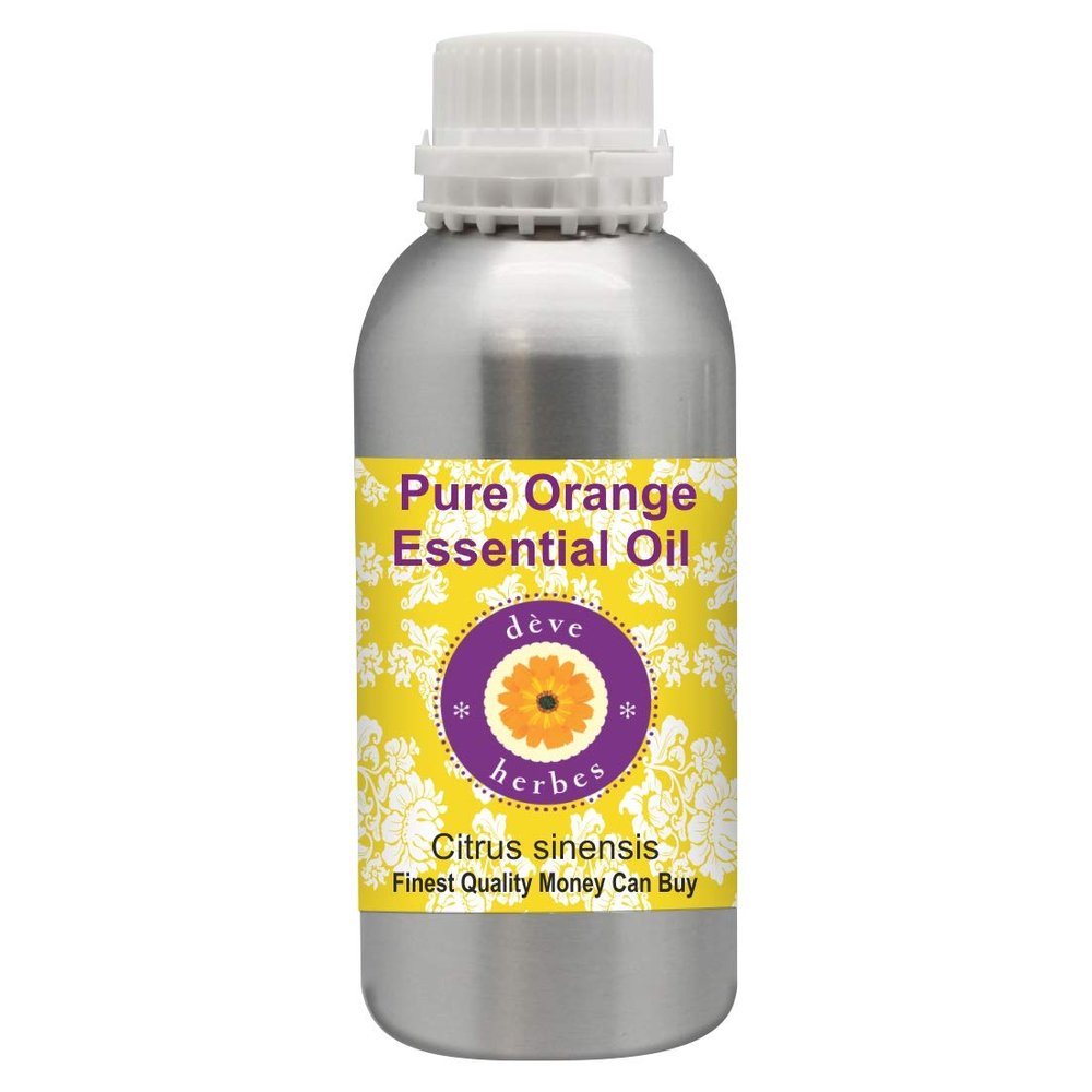 Deve Herbes Orange Essential Oil (Citrus sinensis) Pure | Non-Sticky | Non-greasy | Lightweight | Men & Women | All Skin Types | Steam Distilled 300ml