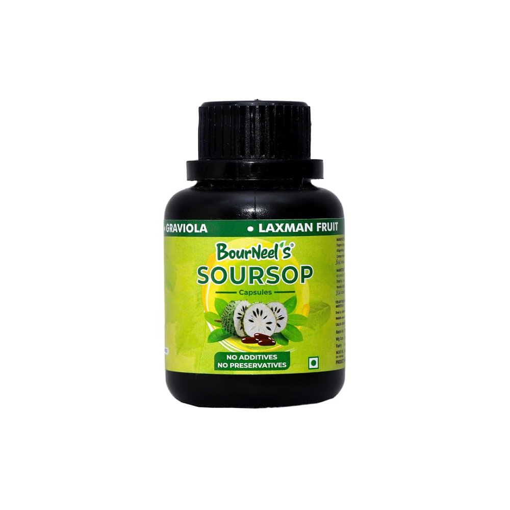 BourNeel's Soursop Capsules - 60 Capsules | Dietary Health Supplement | No Preservatives | No Additives Soursop Graviola Laxman Phal |
