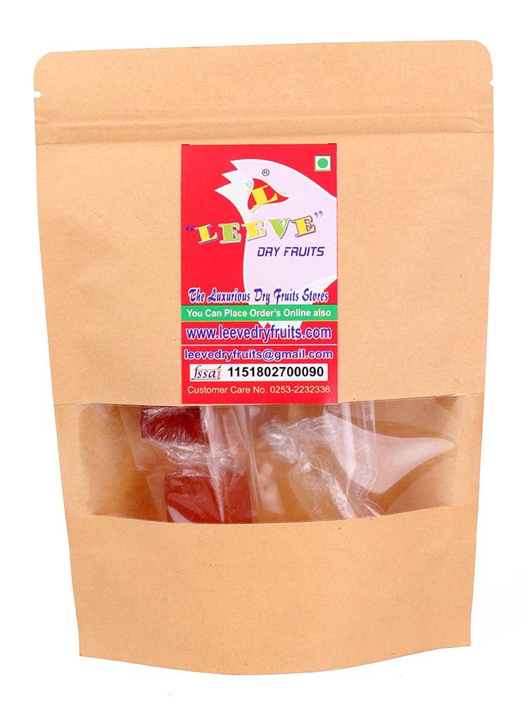 LEEVE DRY FRUITS Meetha Mango Bar Papad & Dry Litchi Cubes Real Dried Combo Pack Slice Bar 400gm