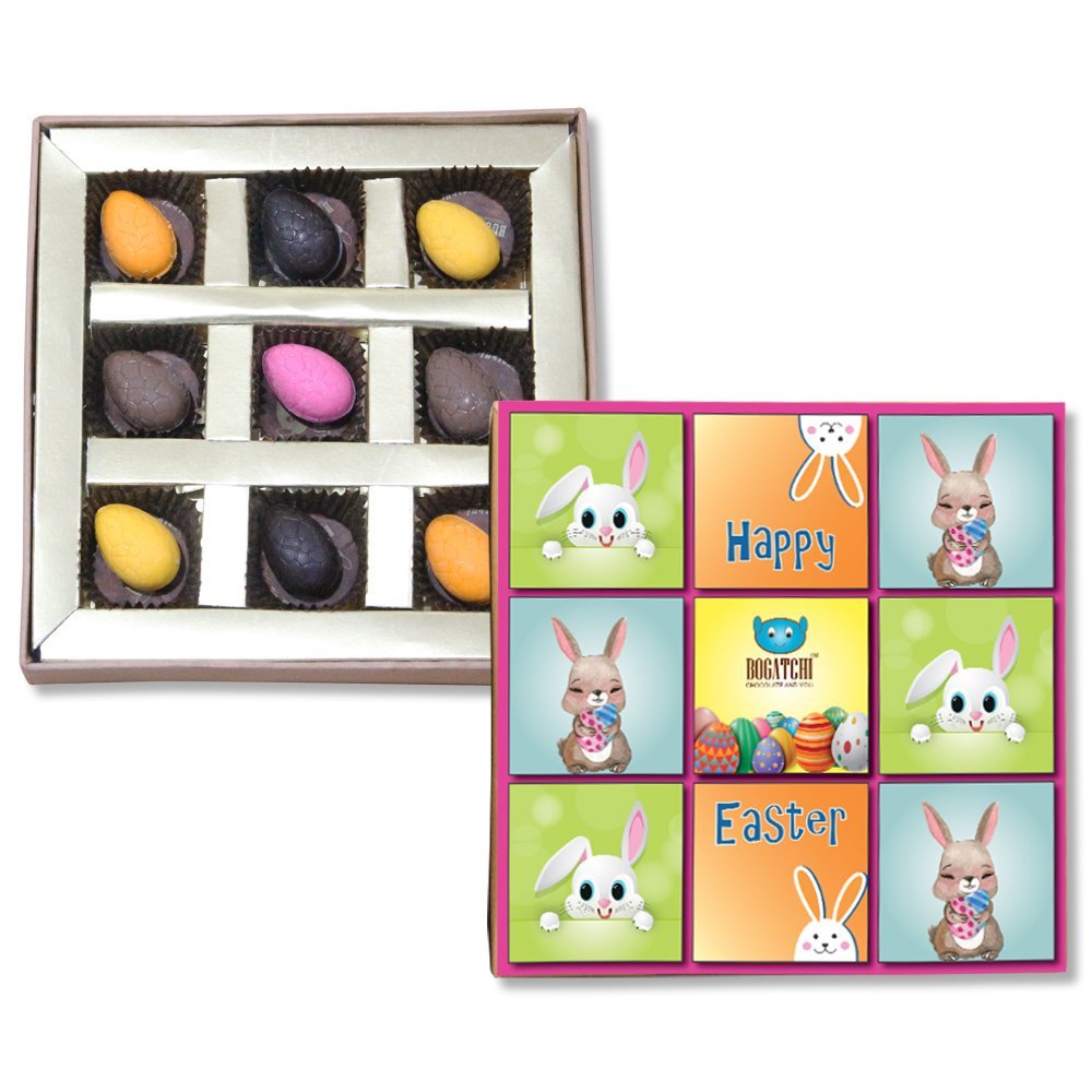 BOGATCHI Chocolate Easter Eggs, Easter Chocolate Eggs Filled with Almonds, Easter Eggs, 72 g