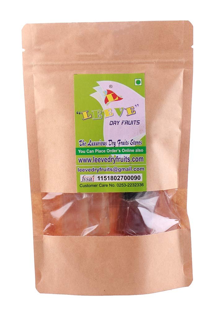 LEEVE DRY FRUITS Raw Mango Bar Papad & Dry Litchi Cubes Real Dried Combo Pack Slice Bar 400gm