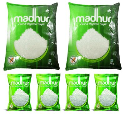 Madhur White Sugar, 14 kg (Combo of 6)
