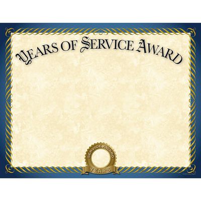 Great Papers! Years of Service Foil Certificate, 20 Count, 8.5" x 11" (2015113)