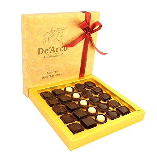 De'Arco Chocolatier Premium Gift Ideas for Anniversary, Dark Chocolates, Fete Fun, French Style Luxury Chocolates, 25 Pieces