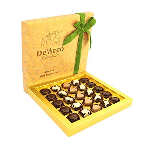 De'Arco Chocolatier Gift Ideas for Anniversary, Dark Chocolates, Premium Chocolates, Delicious Plus, French Style Luxury Chocolates, 25 Pieces