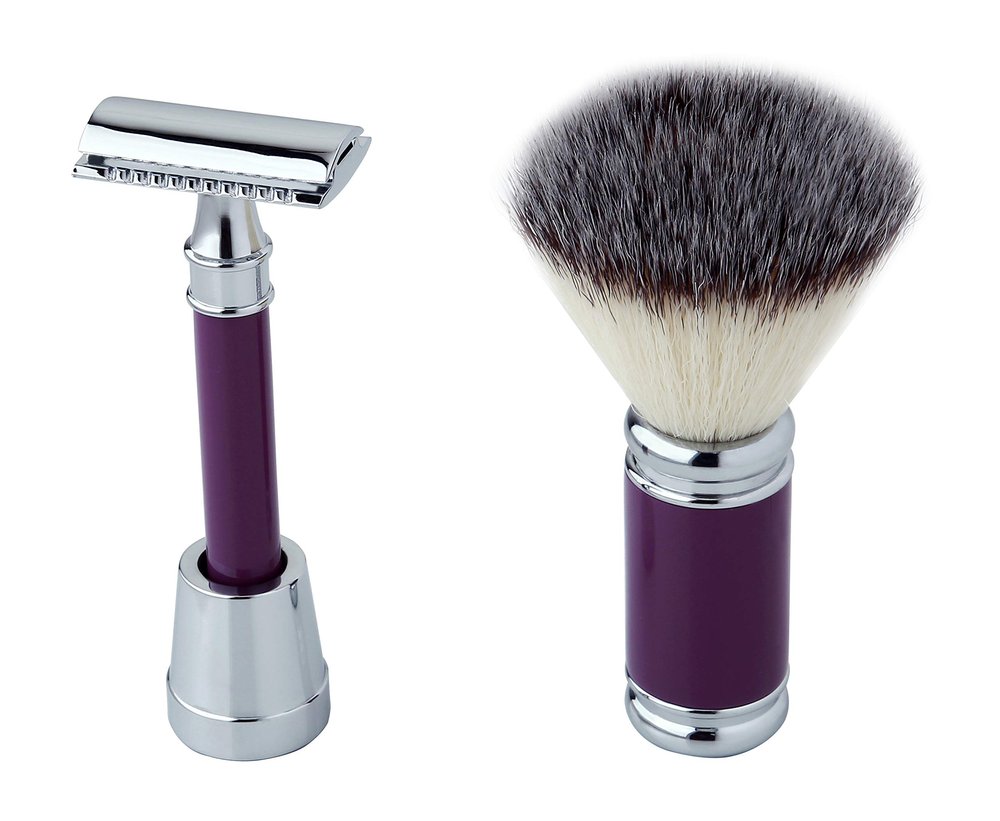 Pearl Shaving Razor & Brush Sets SRS (SRS-A141PURPAL)