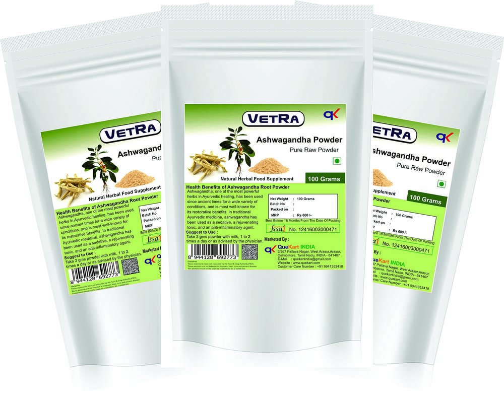 Ashwagandha Powder - (Pack Of 3,100 Grams) "COMBO DEAL"