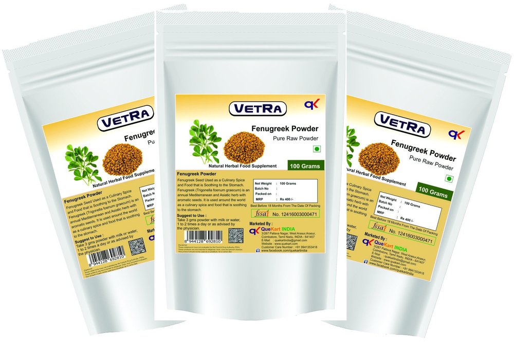 Fenugreek(Methi) Powder - 100 Grams X 3 Packs COMBO