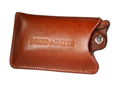 Beard & Bates | Genuine Leather Pouch - For The Sandalwood Switchblade | Protective Accessory Case for Foldable Wooden Comb