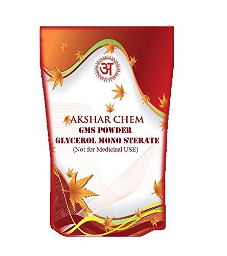 GMS (Glycerol Monostearate) Powder - Industrial Grade for Cosmetic and Industrial Use (900 Gram)