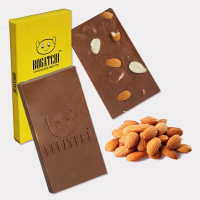 BOGATCHI NUTTY ALMOND, 18% DARK CHOCOLATE WITH RICHNESS OF ALMONDS, 1 PIECE, CHOCOLATE BAR, 80g