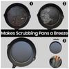 Stainless Steel Cast Iron Skillet Cleaner Chainmail Cleaning Scrubber With Hanging Ring for Cast Iron Pan,Pre-Seasoned Pan,Griddle Pans, BBQ Grills and More Pot Cookware-Square 7x7 Inch view 2