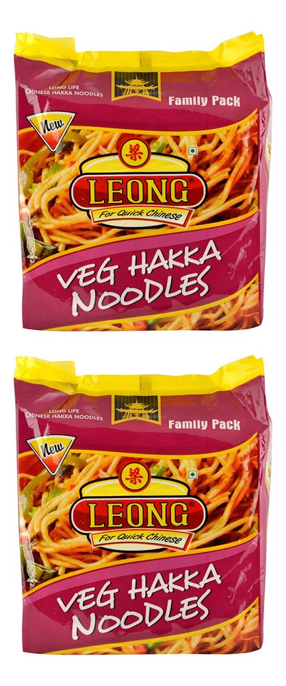 Leong Veg Hakka Noodles, 1 kg (Pack of 2)