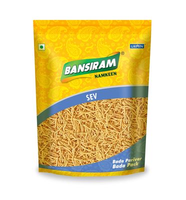 Bansiram Namkeen Plain Sev 400g | Soft & Less Spicy Sev | Light, Crispy & Flavorful Traditional Indian Snack | Perfect Tea-Time & Anytime Namkeen | Authentic Taste of India