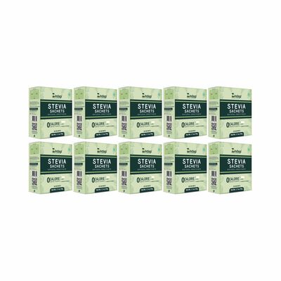 Zindagi Stevia Sachet - 100% Natutal Stevia Powder - Zero Calorie Sugar free - Stevia Leaves Extract -50 Sachets (Pack of 10)