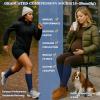 3 Pairs Knee High Graduated Compression Socks For Women and Men - Best Medical, Nursing, Travel & Flight Socks - Running & Fitness - 15-20mmHg (L/XL, Navy) view 3