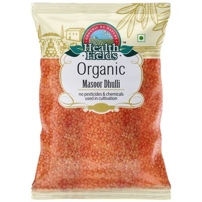 Health Fields Organic Masoor Dal/Red Lentil Dhuli - 1 Kg