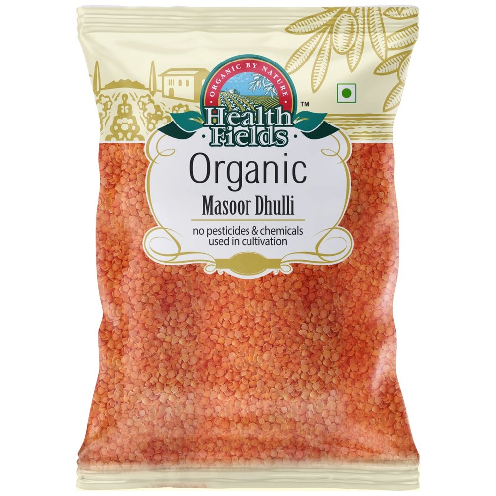 Health Fields Organic Masoor Dal/Red Lentil Dhuli - 1 Kg