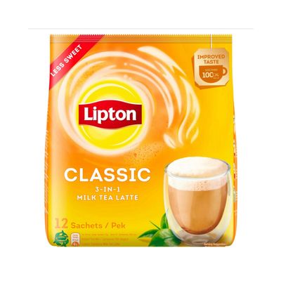 Lipton 3 in 1 Classic Signature Milk Tea Latte Instant Tea Packet ( 12 X 21g ), 252g