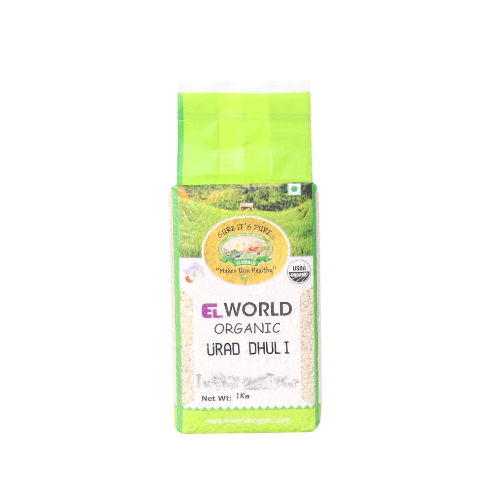 Elworld Agro & Organic Food Products Urad Dal Split(Dhuli), 2kg (Pack of 2)