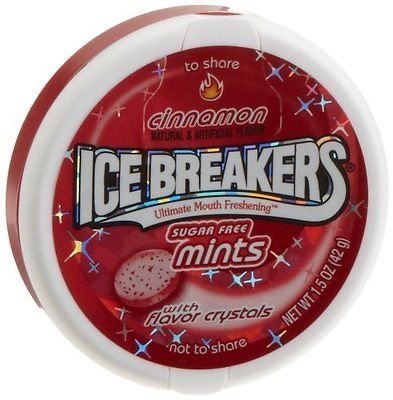 Ice Breakers Cinnamon - Sugar Free Mints; Imported from USA - 42g (Pack Of 2)