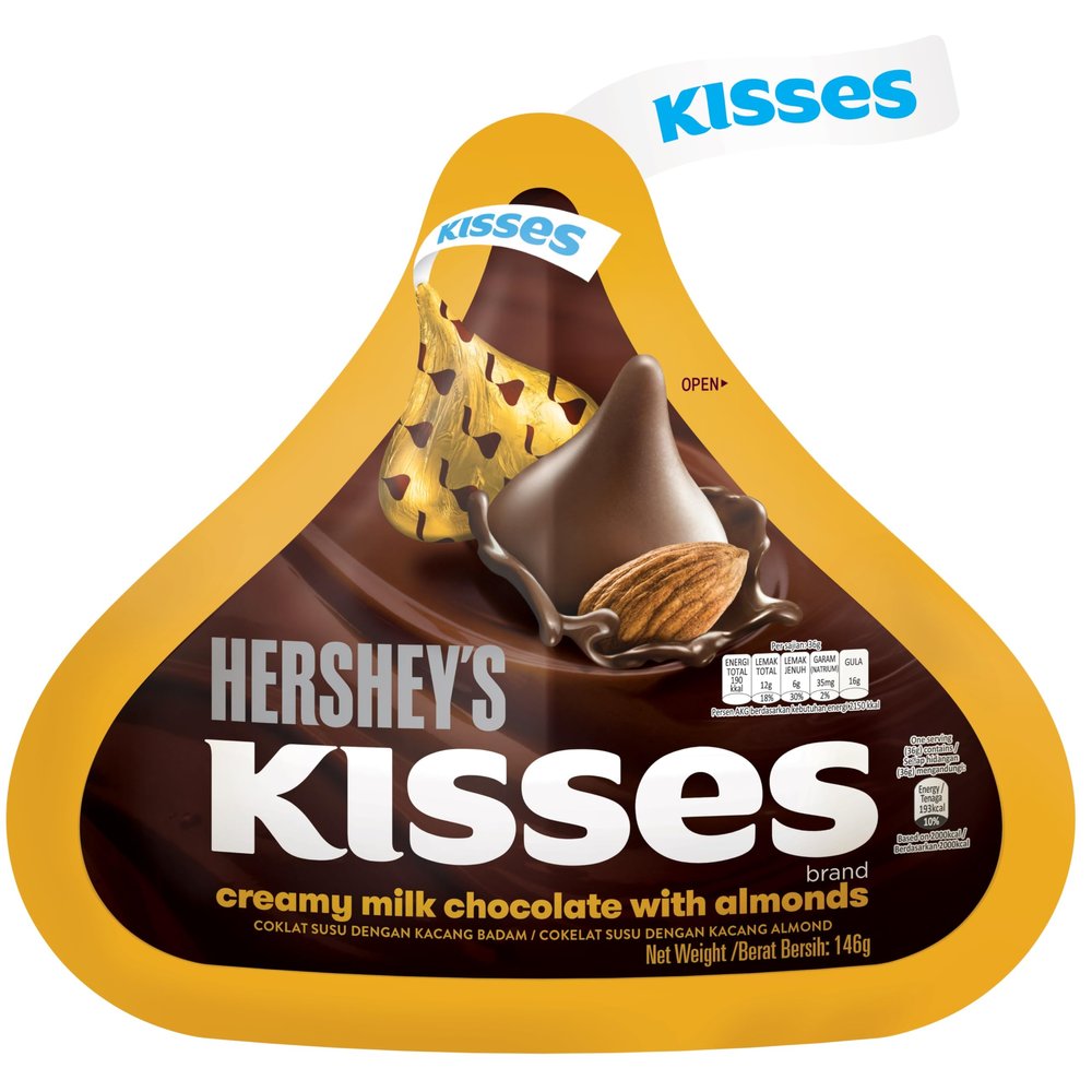 Hershey's Kisses Creamy Milk Chocolate with Almonds, 146g`