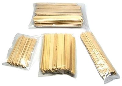 NSI 200 Pc Wood Wax Applicator Stick Assortment for Facial, Eyebrow, Body
