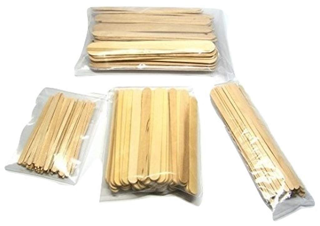 NSI 200 Pc Wood Wax Applicator Stick Assortment for Facial, Eyebrow, Body