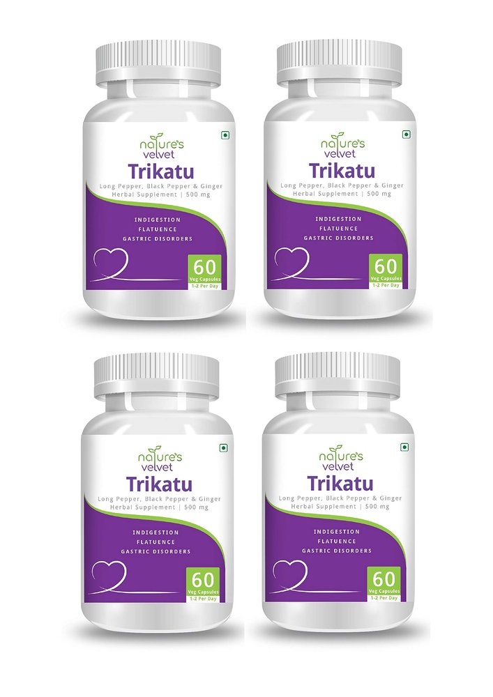 nature's velvet Lifecare Trikatu Pure Extract 500 mg, 60 Veggie Capsules - Pack of 4