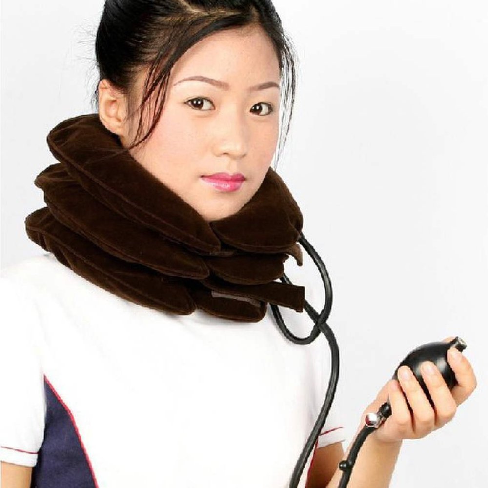 1pc High Quty Air Cervical Neck Traction Soft Brace Device Unit for Headache Head Back Shoulder Neck Pain Health Care NO1