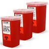 1 Quart size (Pack of 3) | Oakridge Products Sharps and Needle Container with Flip Lid | Perfect for personal use | Pen needles | Integrated needle unwinder | FDA approved | 8900sa view 1