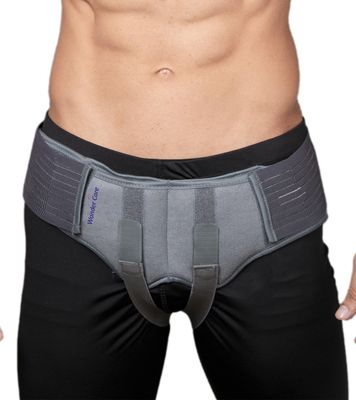 Wonder Care Hernia Support Truss Polyester Brace Belt For Single/Double Inguinal Pain Relief With Two Removable Compression Pads For Men Size- (Xl: 40"-46")