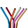 6Pcs 10.5"Drinking Straws, Aluminum Straws, Reusable Metal Smoothies Straws, Rainbow Colorful Straws for 20 30oz Stainless Tumblers Rumblers Cold Beverage, Free Cleaning Brush Included, Bent view 2