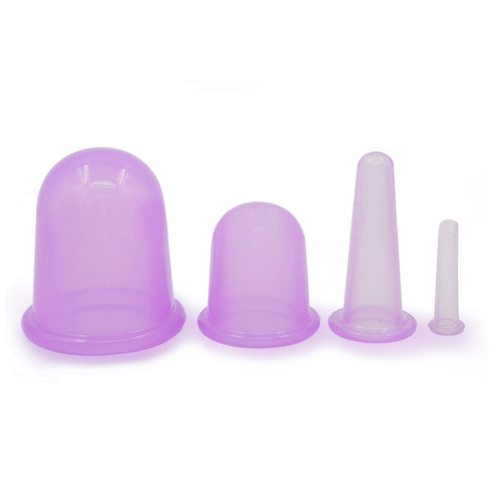 4pcs/set Silicone Anti Cellulite Massage Vacuum Cupping Body Facial Cups Therapy