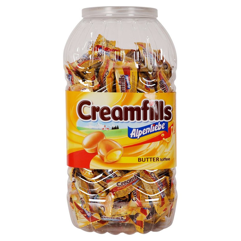 Creamfills Alpenliebe, Butter Toffee, Jar, 700g (175 Units x 4g Each) - (Birthday Jar of 175 Pieces)