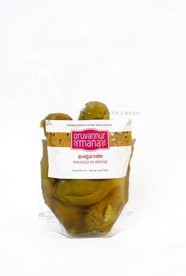 WORTH 2 DEAL Kerala Special Homemade Mango In Brine|Salted Mango|Manga Uppilittathu|Uppu Manga|Maavadu 400Gram|Pickled Mango|Khalle Ambo 400 Gram No Vinegar No Preservatives Added,Just Salt,Fresh