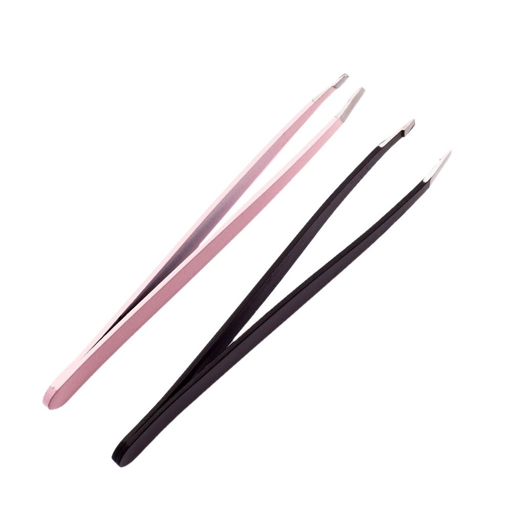 Segolike 2pcs Durable Stainless Steel Tweezer Precision Eyebrow Hair Remover Tools Set Comestic for Women