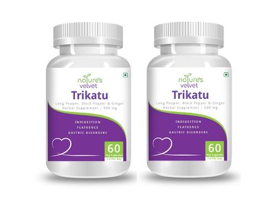 Natures Velvet Lifecare Trikatu Pure Extract 500 mg, 60 Veggie Capsules - Pack of 2