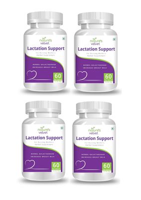 Natures Velvet Lifecare Lactation Support Herbal Formulation For Nursing Mothers, 60 Veg Caps - Pack of 4
