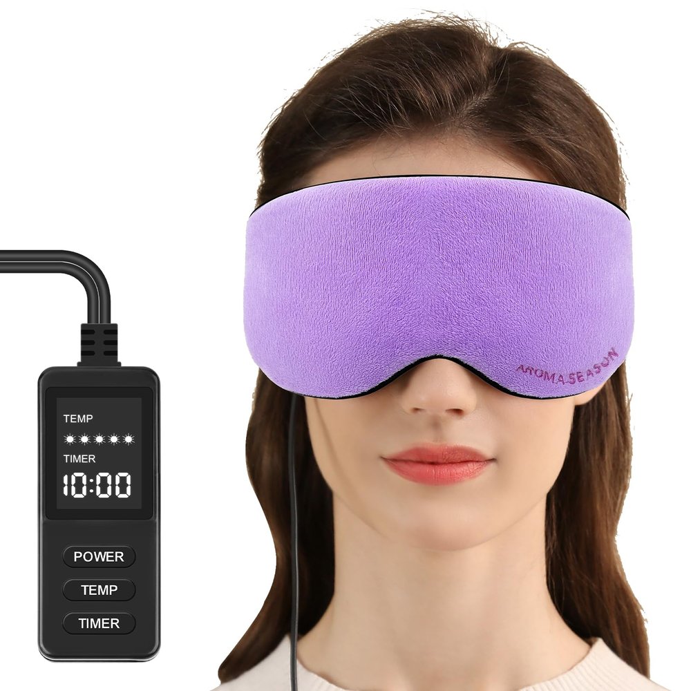 Aroma Season Heated Eye Mask, USB Steam Warm Compress For Puffy Eyes, Warm Therapeutic Treatment For Dry Eye, Chalazion, Blepharitis, Stye (Violet)