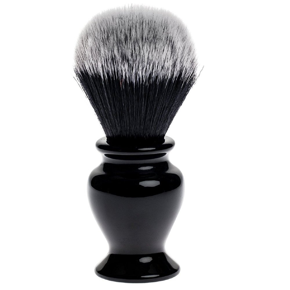 Fendrihan Black and White Synthetic Shaving Brush with Resin Handle for Personal and Professional Shaving