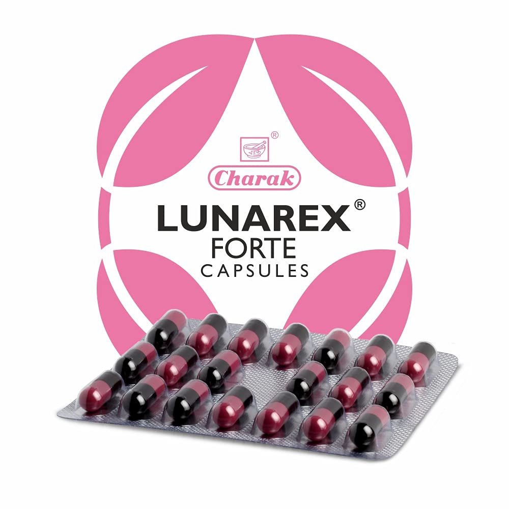Charak Pharma Lunarex Forte Capsule for Menstrual wellness - 20 Capsules (Pack of 3)